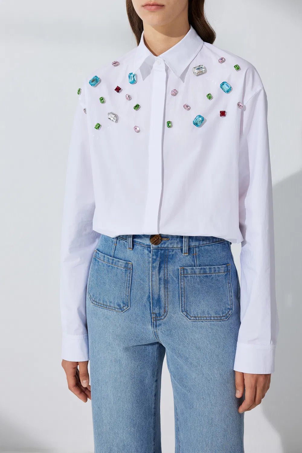 Gemma Bejeweled Shirt in Cotton