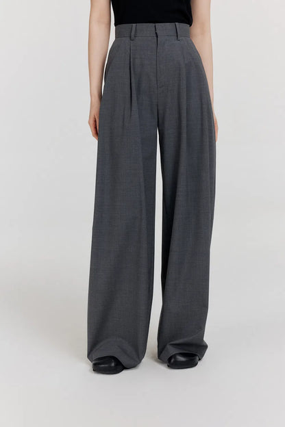 Axel Pleated Pants in Wool Blend