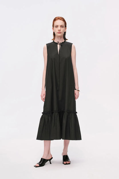 Corrine Detachable Collar Dress in Cotton