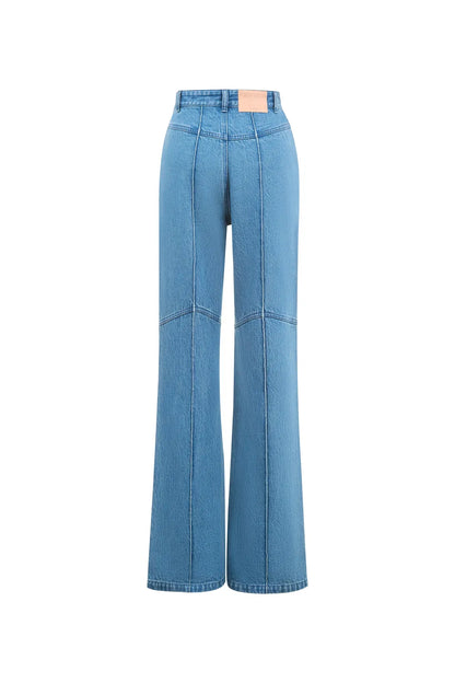 Meryl Patchwork Baggy Jeans in Tencel Lyocell Denim Blend