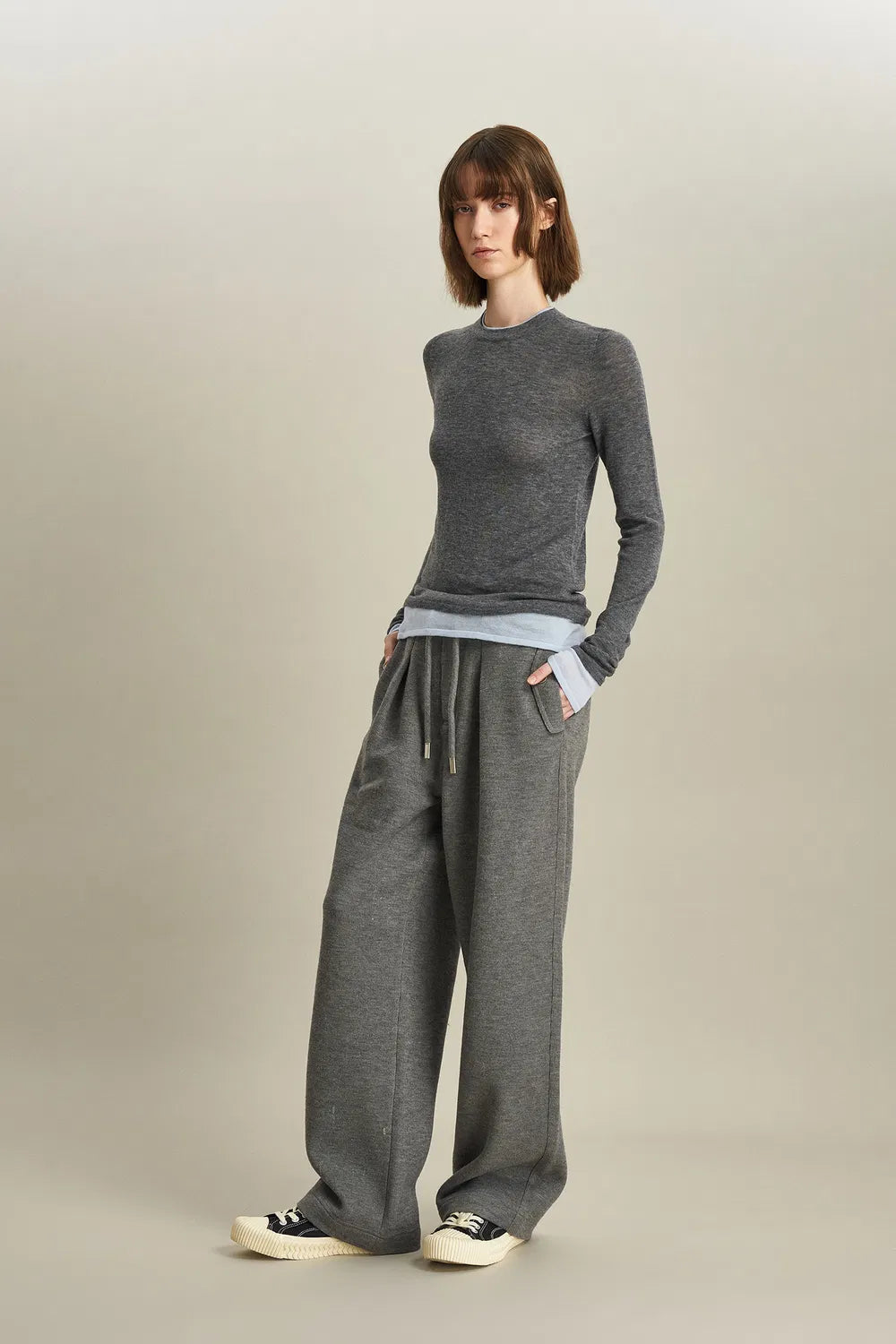 Laura Layered Look Sweater in Wool Knit