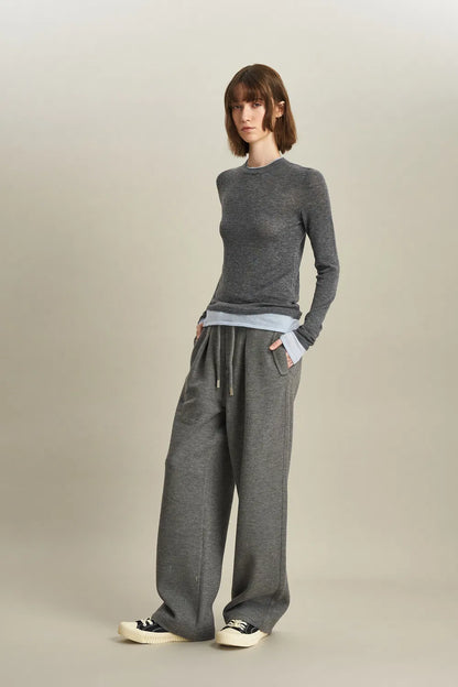 Laura Layered Look Sweater in Wool Knit