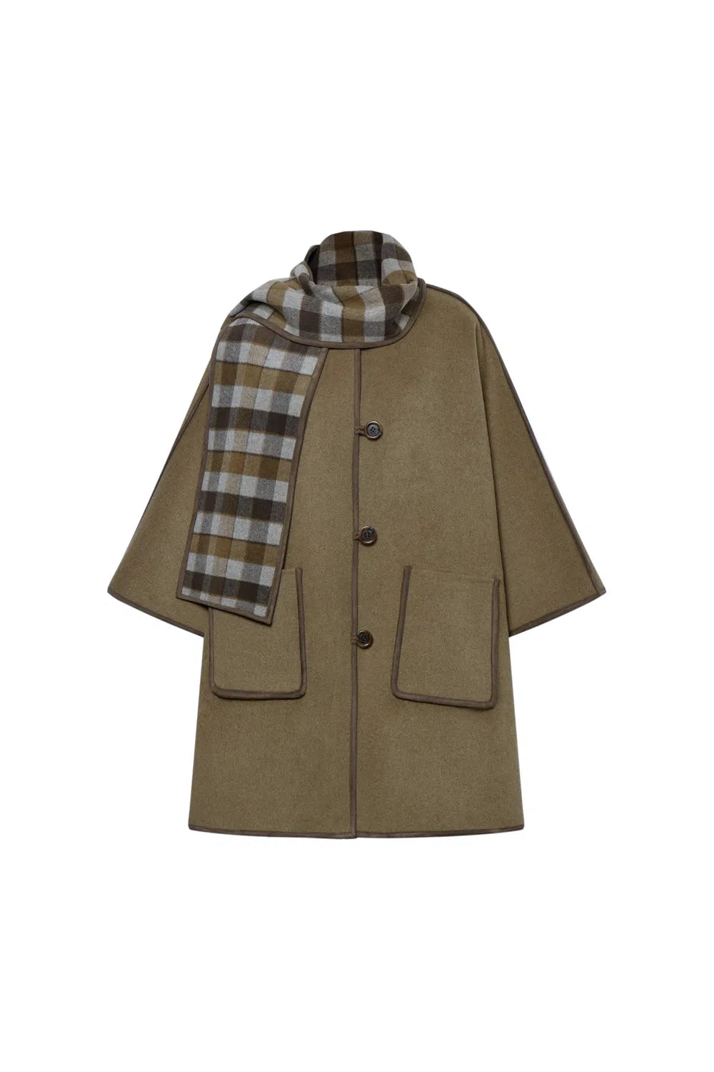 Eila Wool Scarf Coat in Double-Face Merino Wool