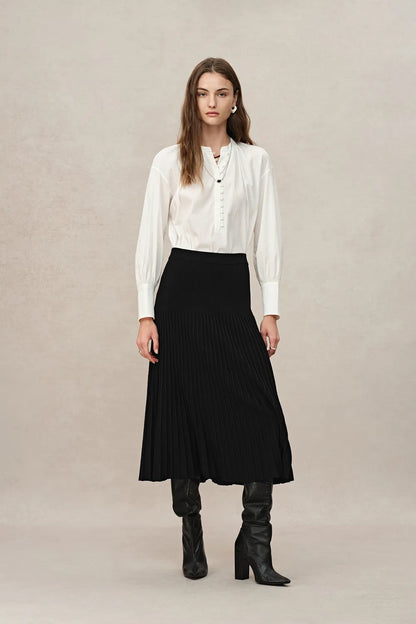 Grace Pleated Skirt in Anti-Pilling Tencel Blend Knit