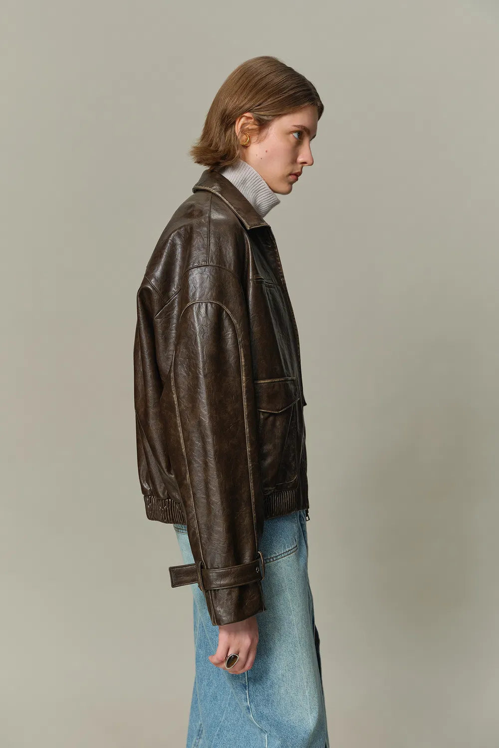 Mei Biker Jacket in Vegan Leather