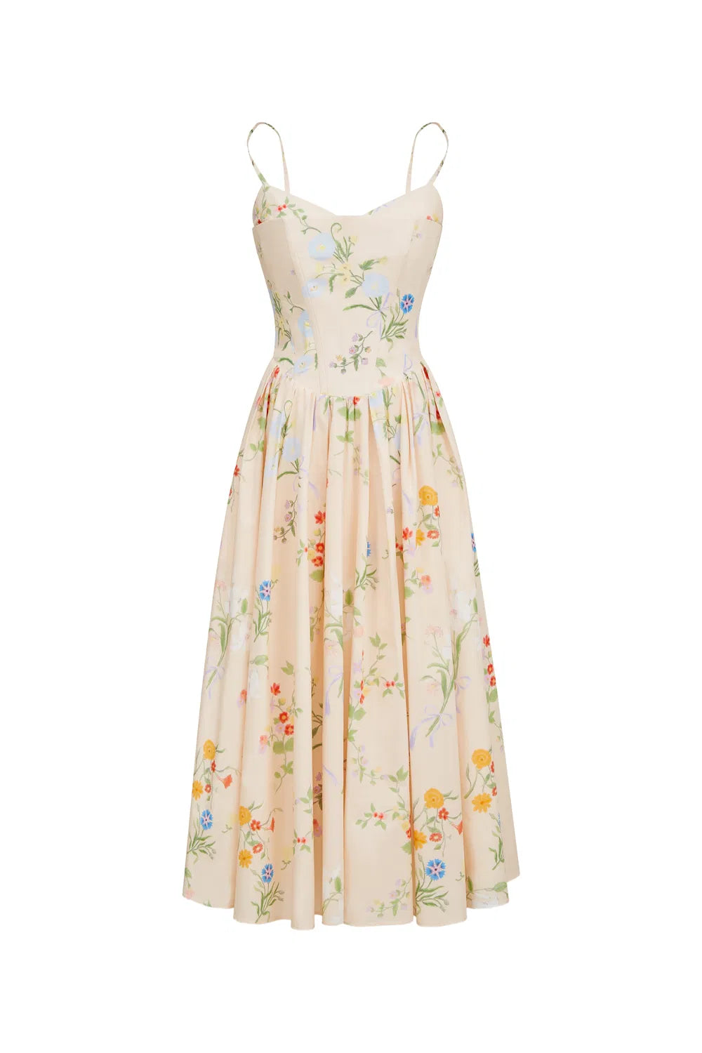 Marie Flora Printed Corset Dress in Cotton