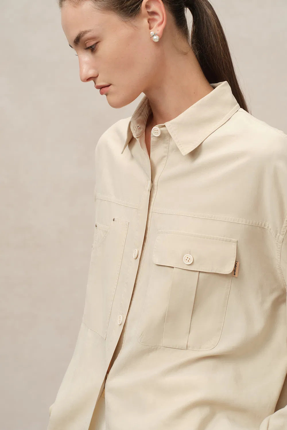 Hazo Utility Blouse in Tencel-Linen Blend