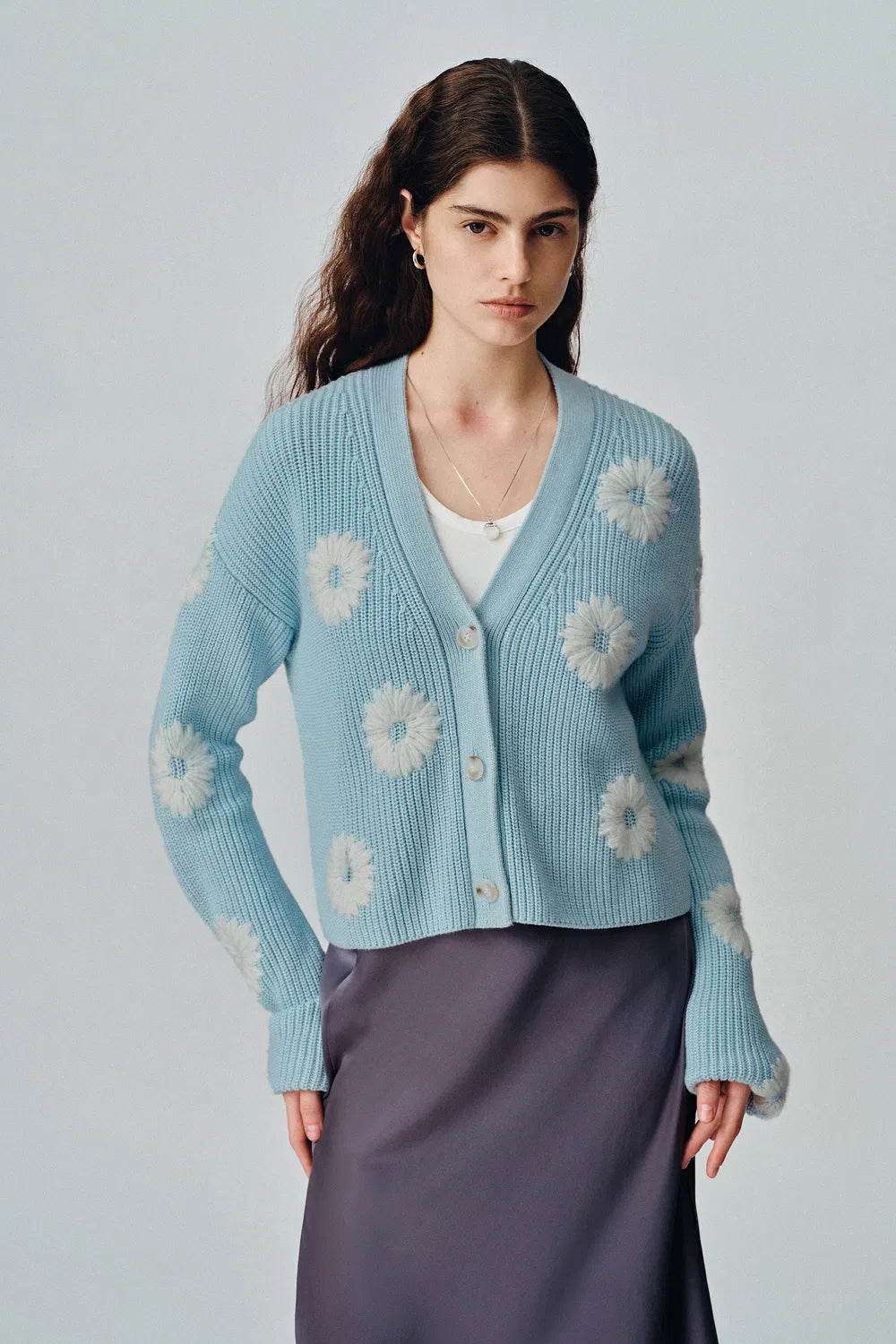 Dasiy Chunky Cardigan in Cotton Cashmere Knit