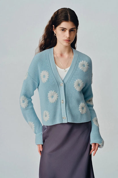 Dasiy Chunky Cardigan in Cotton Cashmere Knit