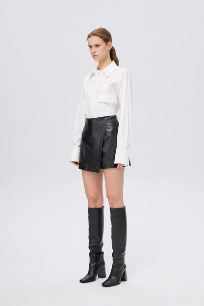 Naja Skort in Distressed Vegan Leather