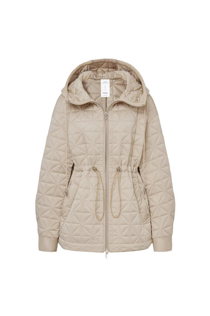 Nives Hooded Quilted Jacket in Mulberry Silk Blend