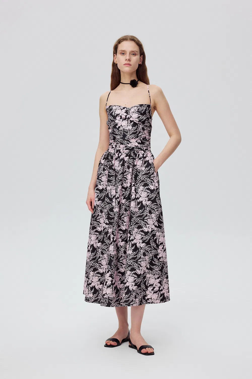 Chantal Flora Prints Dress in Silk Cotton