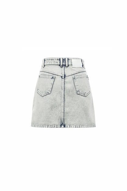 Beverly Skirt in Washed Cotton Denim