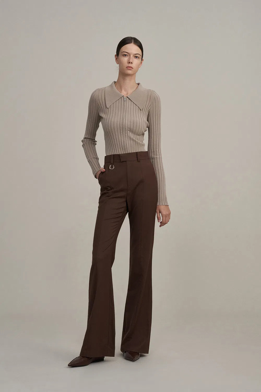 Chance Flared Suit Trousers in Fine Wool