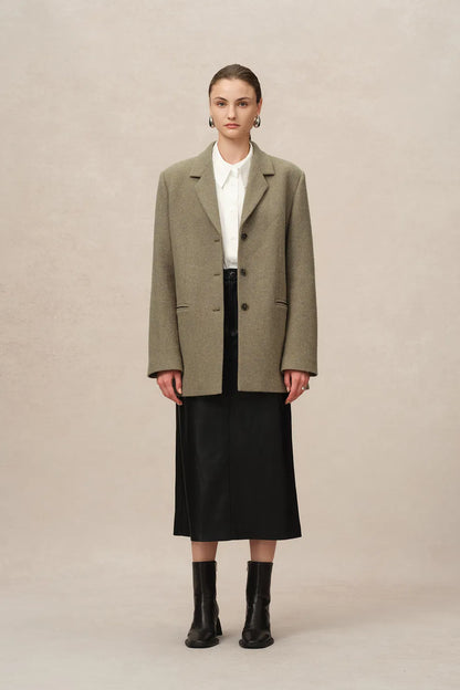 Fran Boxy Blazer in Wool Tweed