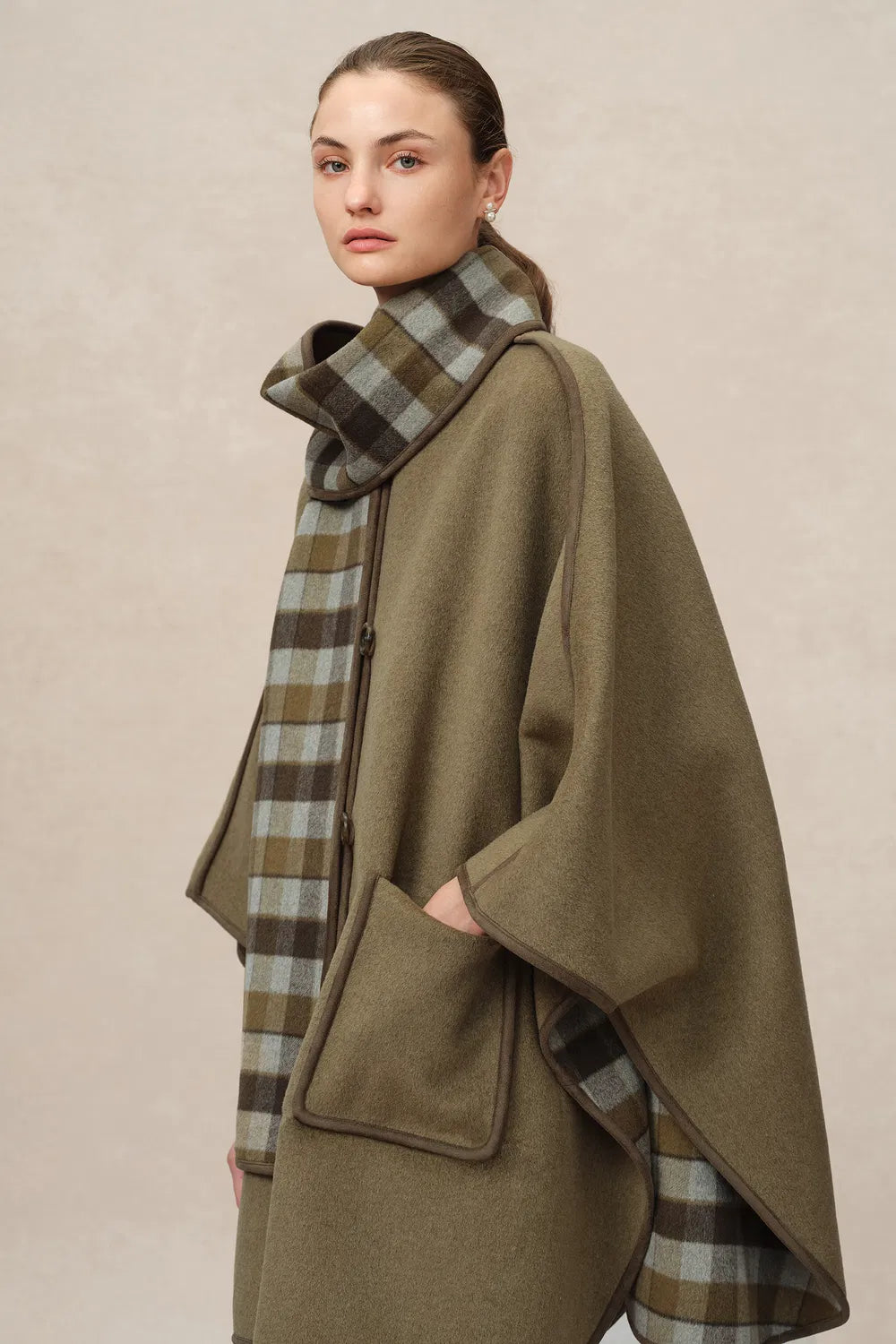 Eila Wool Scarf Coat in Double-Face Merino Wool