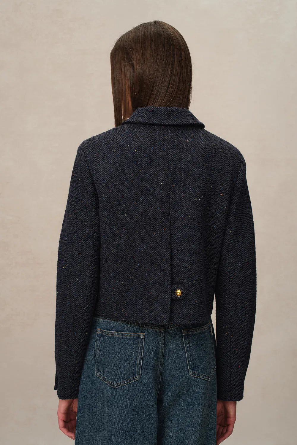 Hailey Herringbone Jacket in Merino Wool Tweed