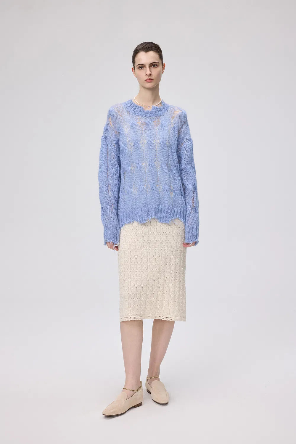 Cloud Loose Sweater in Mohair Wool Knit