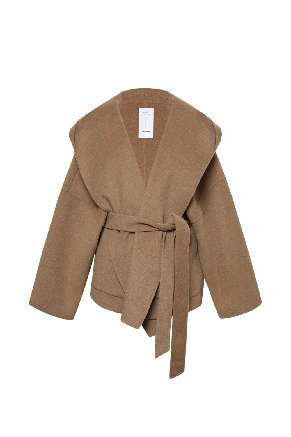 Lanza Handcrafted Hooded Double-Faced Coat in Camel Hair Blend