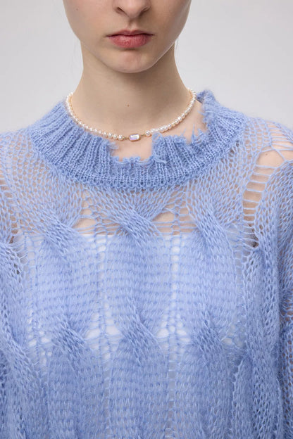 Cloud Loose Sweater in Mohair Wool Knit