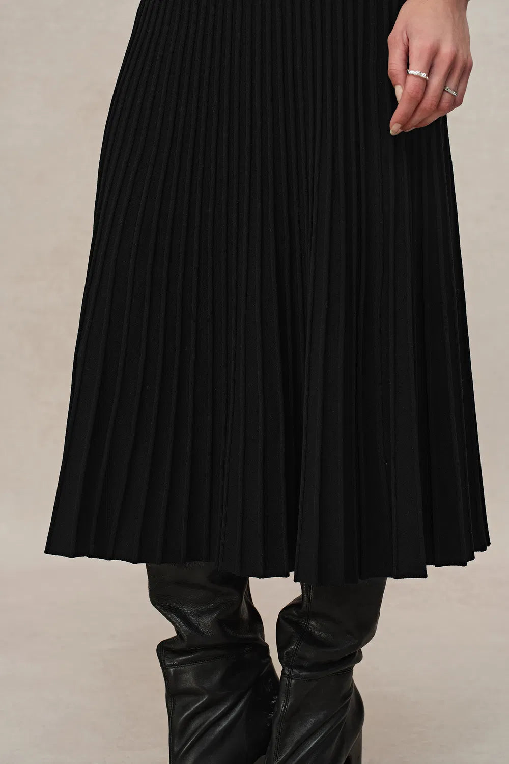 Grace Pleated Skirt in Anti-Pilling Tencel Blend Knit