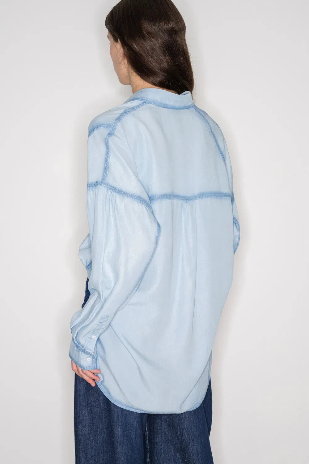 Ciel Hand-Sprayed Shirt in Tencel Denim