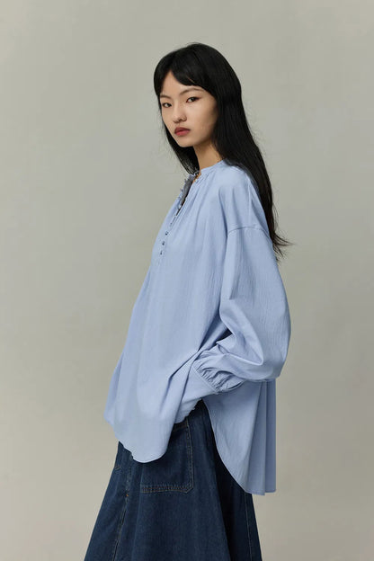 Lila Laidback French Shirt in Tencel-Cotton