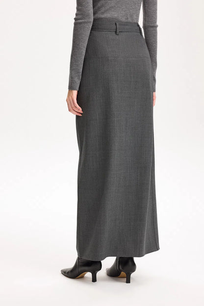 Clara Raw Edge Straight Skirt in Ultralight Wool Blend