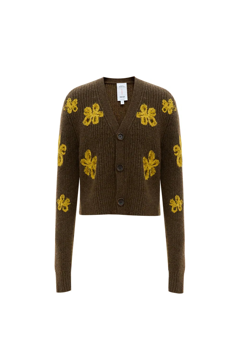 Flores Jacquard Cardigan in Tibetan Yak Down Knit