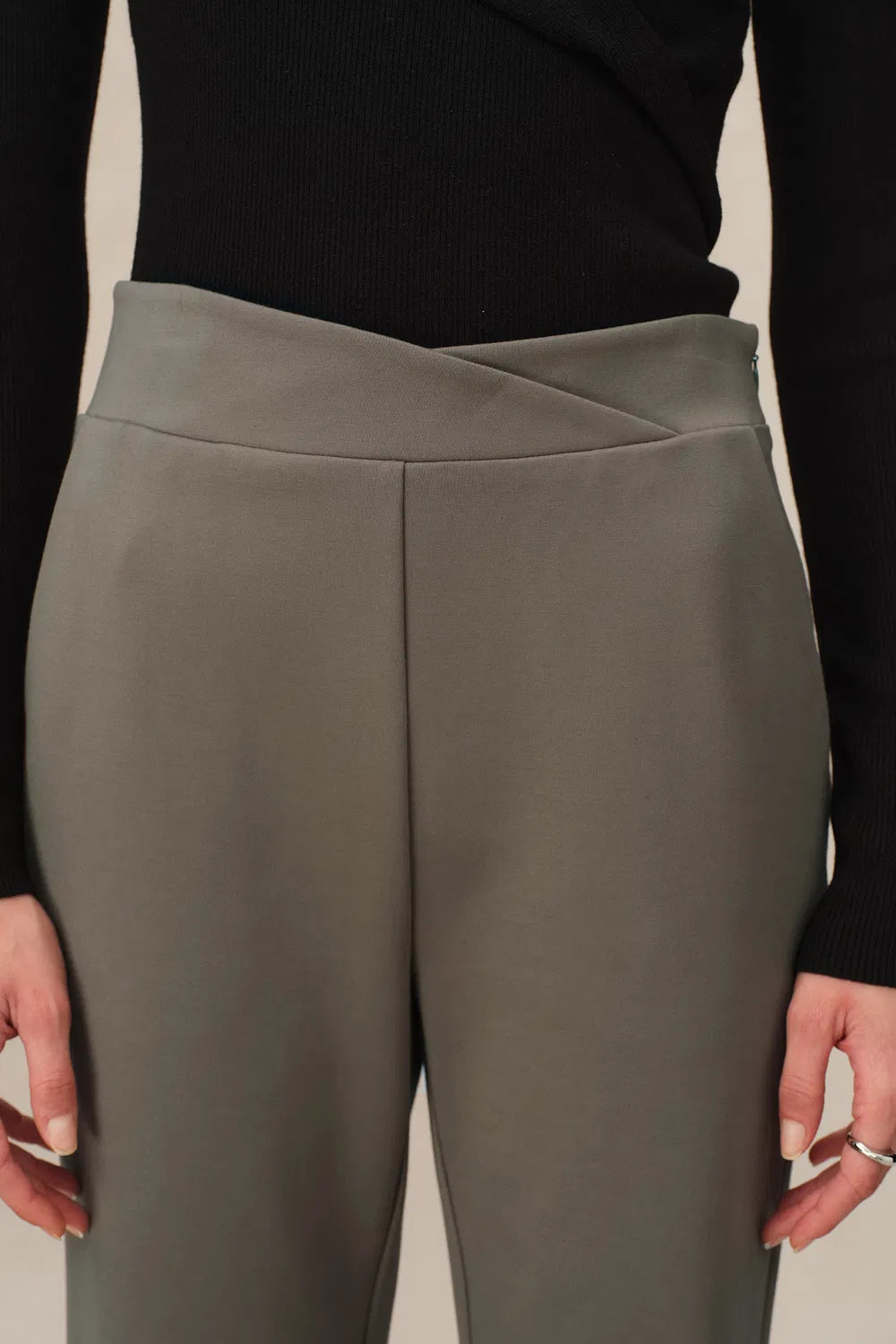 Heather High-Waisted Trousers in High-Stretch Knit