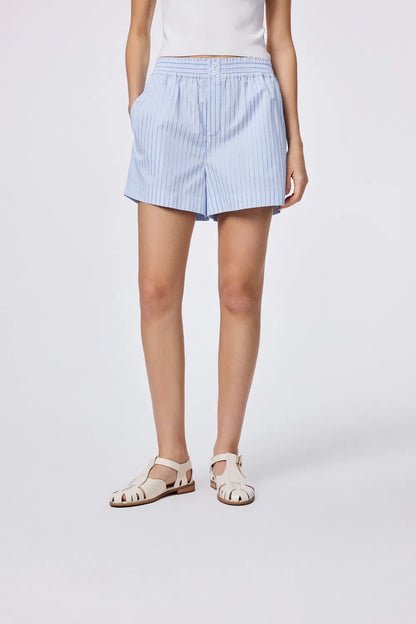 Giada Striped Blouse and Shorts Set in Cotton Blend