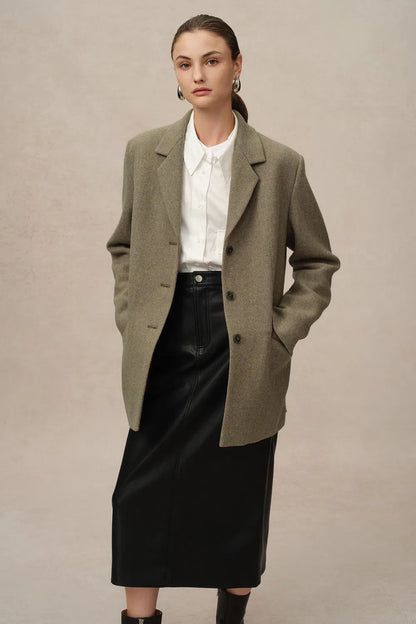 Fran Boxy Blazer in Wool Tweed