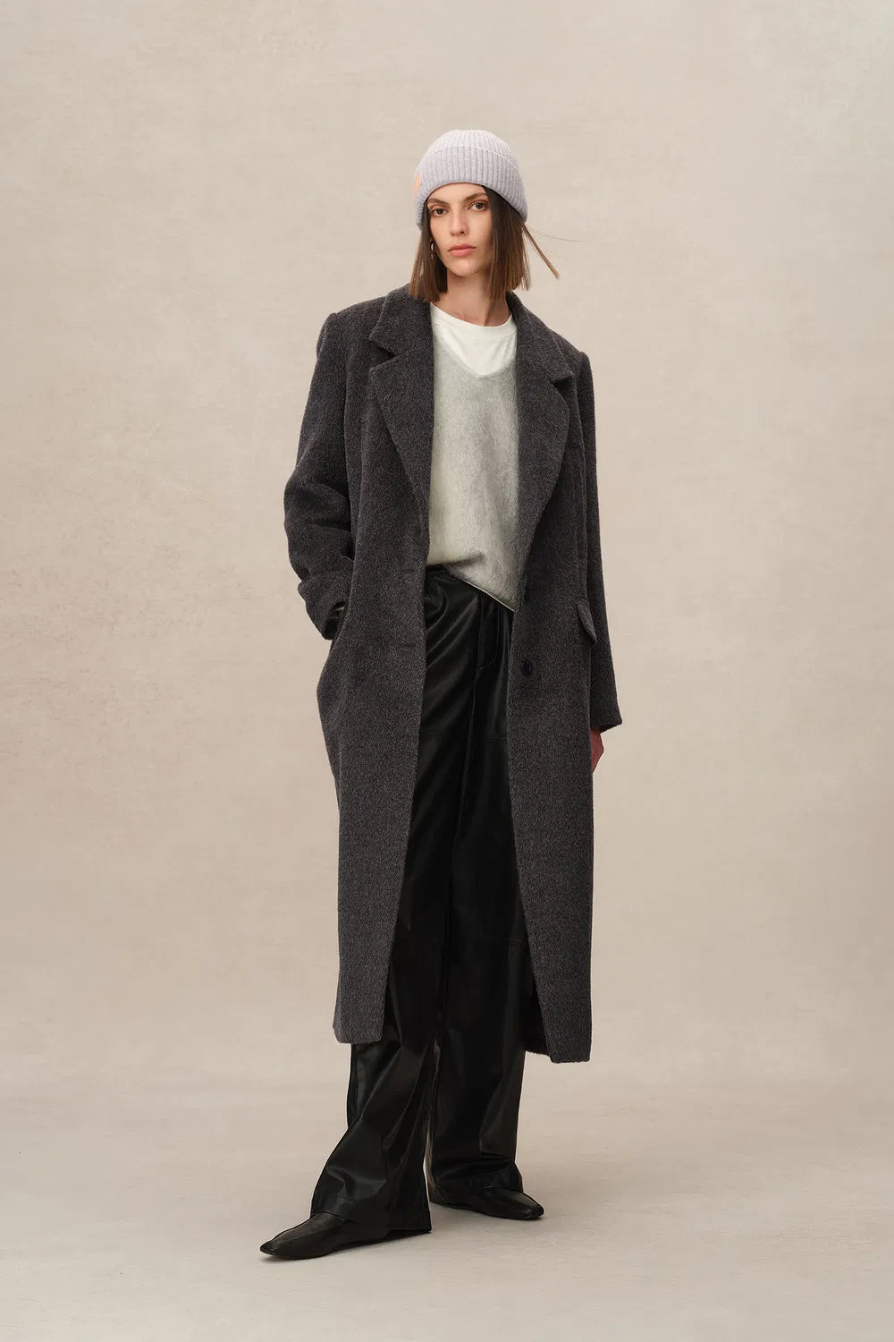 Deneb Long Coat in Alpaca Wool