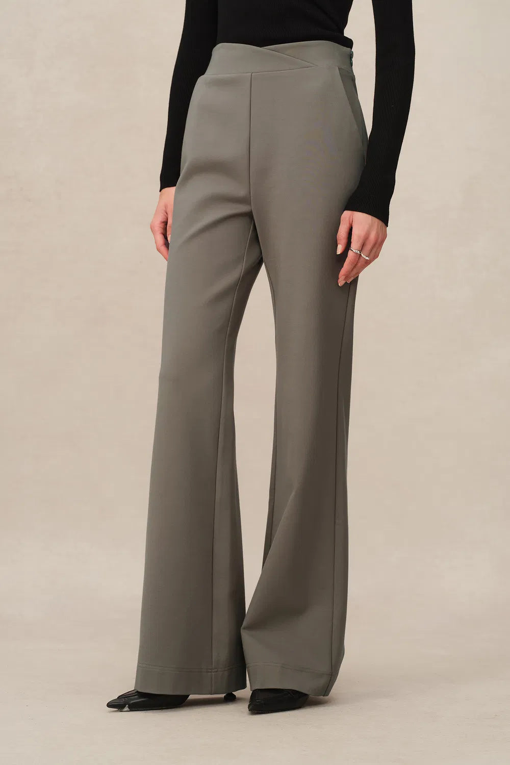 Heather High-Waisted Trousers in High-Stretch Knit