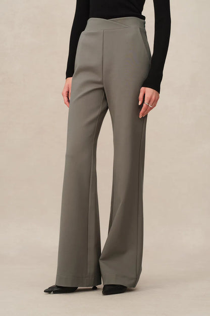 Heather High-Waisted Trousers in High-Stretch Knit