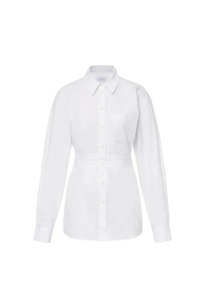 Estelle Cinched Waist Shirt in Cotton Poplin