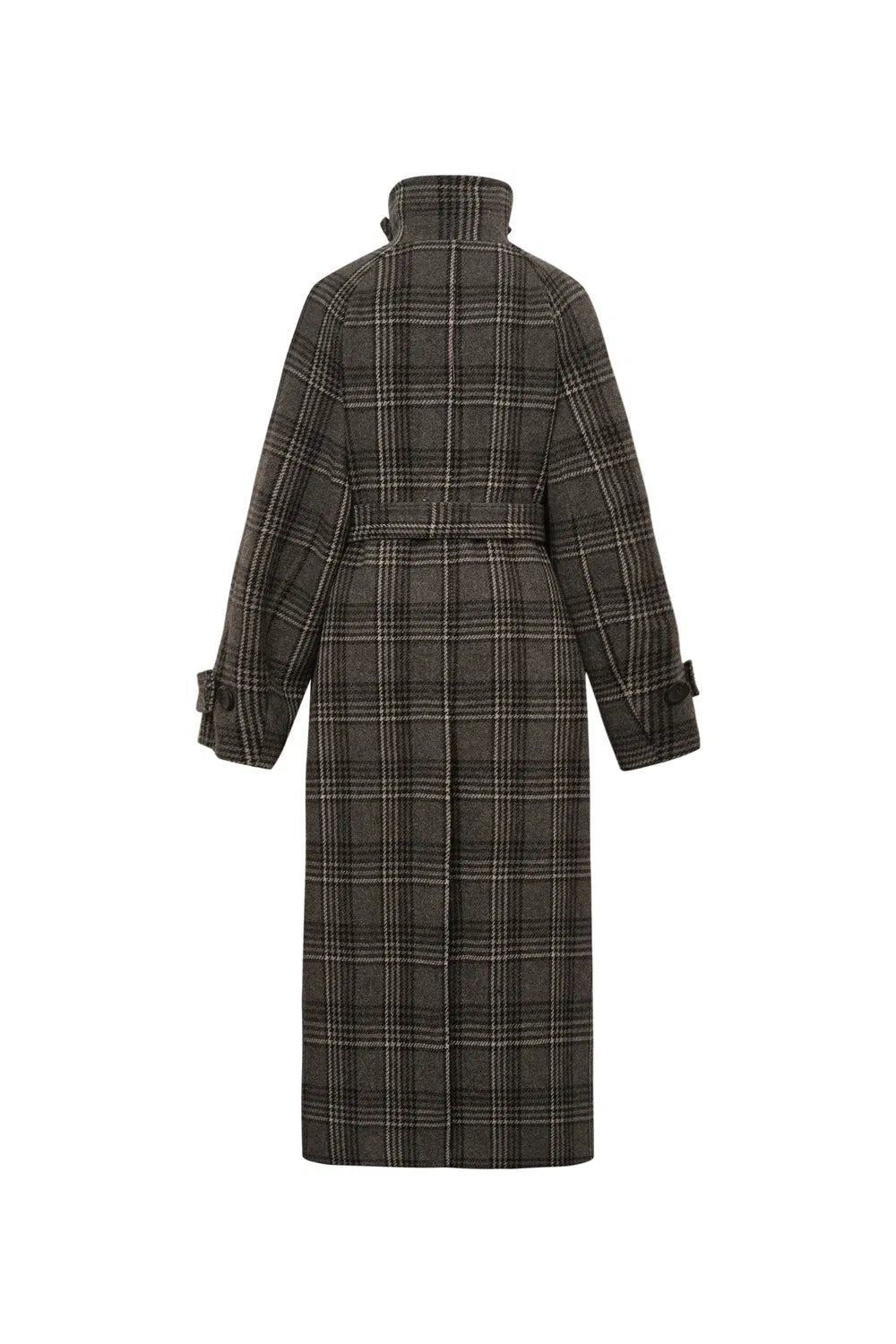 Edit Convertible Funnel Neck Coat in Welsh Checkered Box Wool