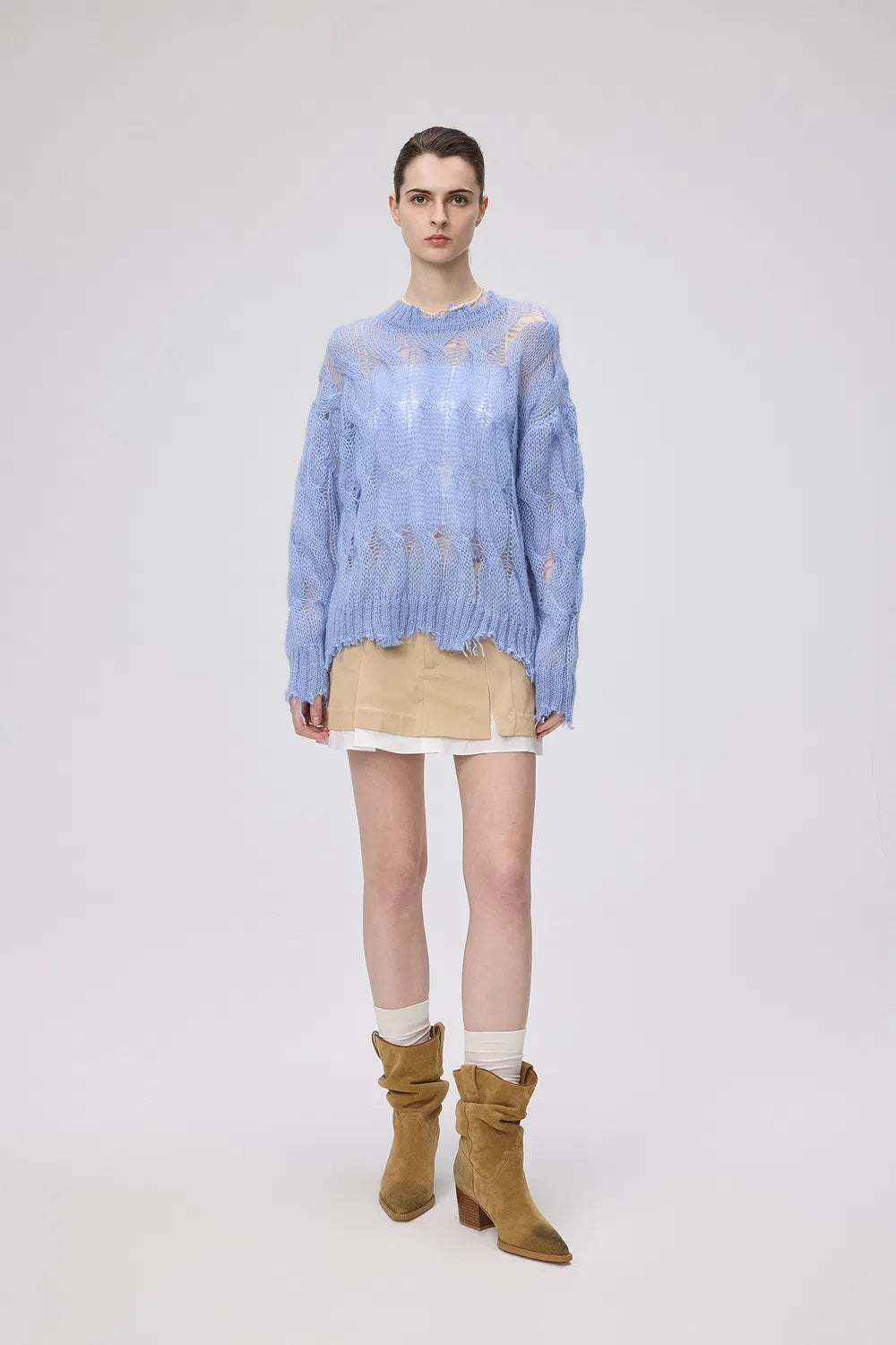 Cloud Loose Sweater in Mohair Wool Knit