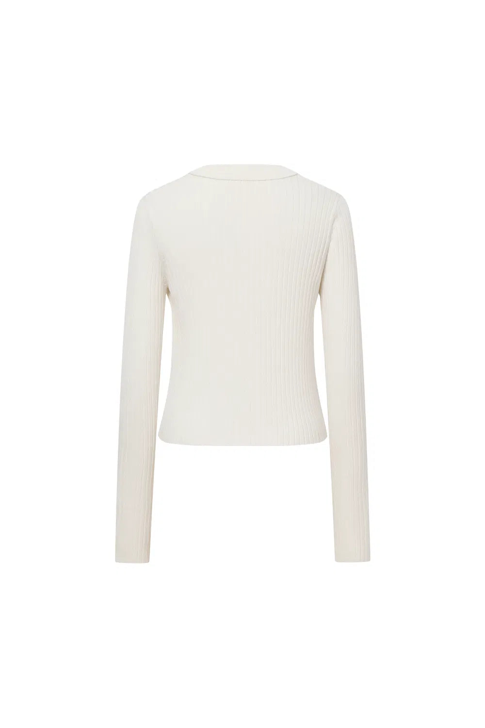 Niki White Cardigan in Lyocell-Triacetate Knit