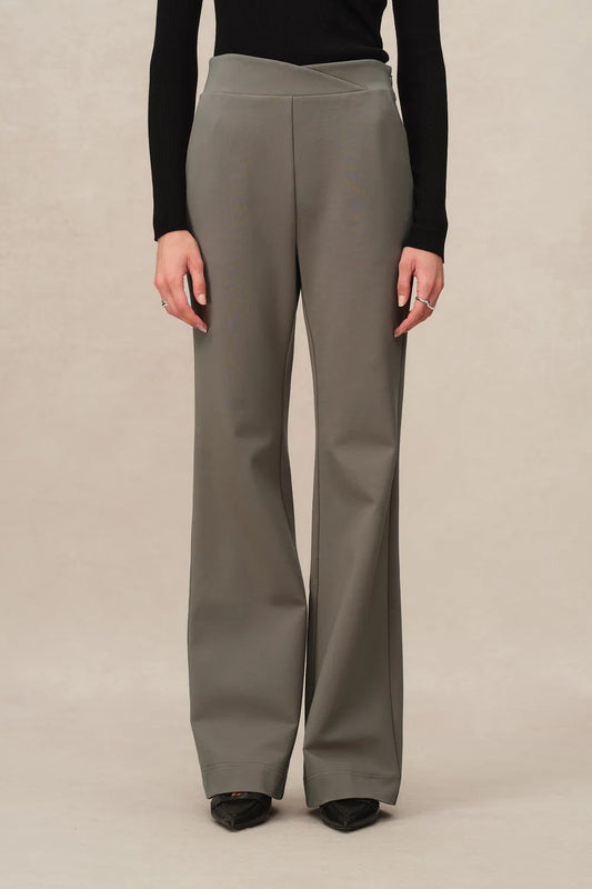 Heather High-Waisted Trousers in High-Stretch Knit