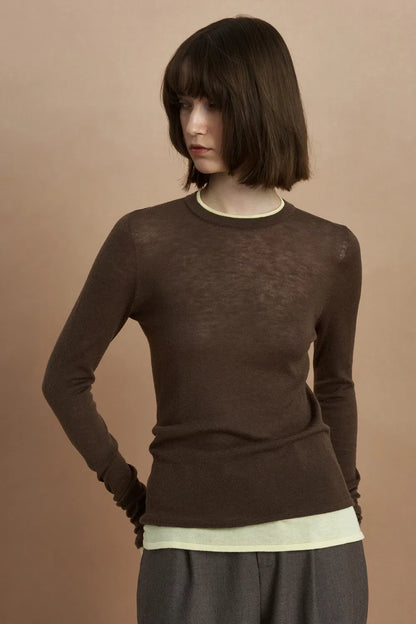 Laura Layered Look Sweater in Wool Knit