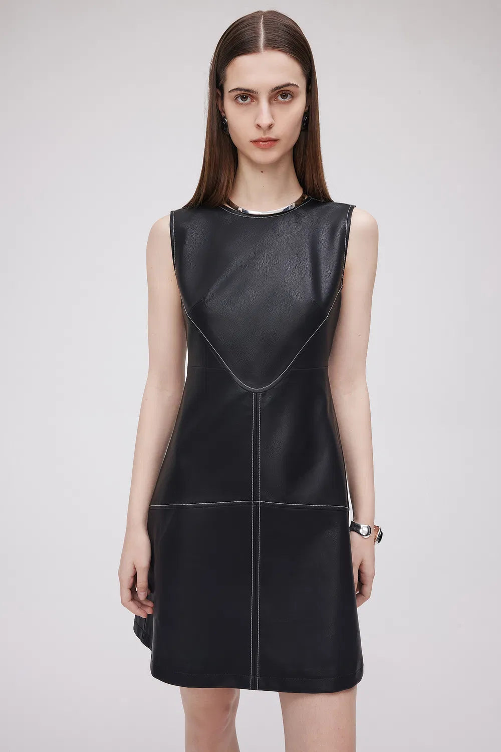 Amaya Dress in Vegan Leather