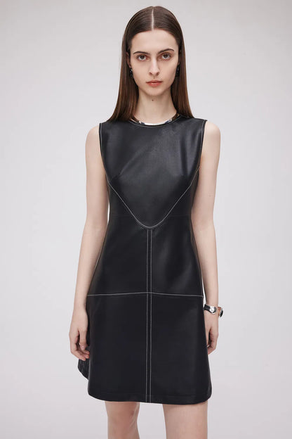 Amaya Dress in Vegan Leather