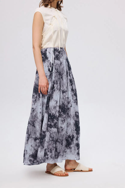 Como Printed Maxi Dress in Silk Cotton Blend