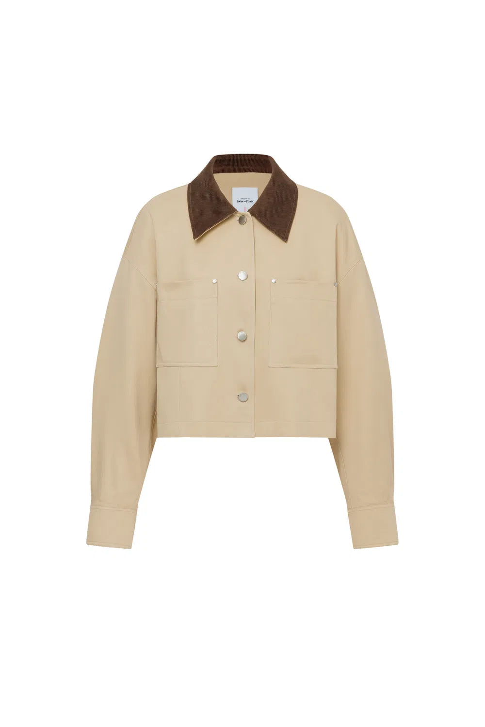 Morston Contrast Cropped Jacket in 100% Cotton Twill