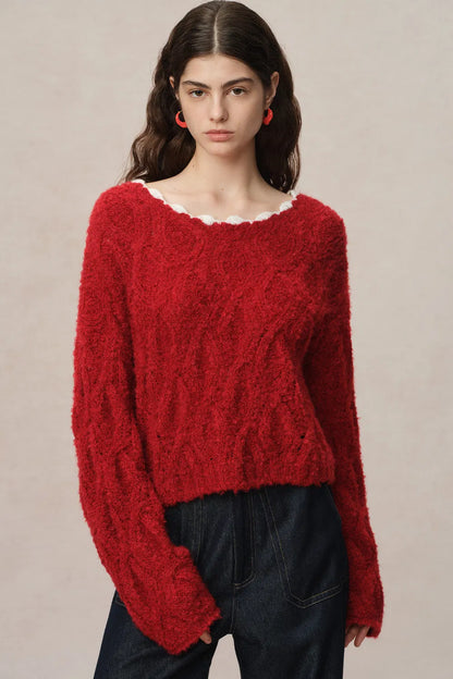 Mist Sweater in Kid Mohair Bouclé Knit