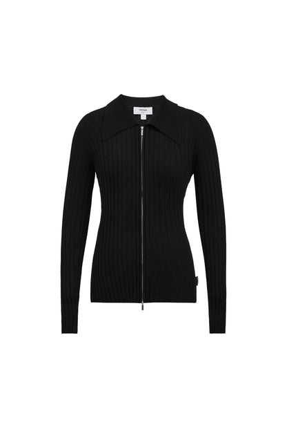 Kiera Double-Zip Cardigan in High Stretch Knit