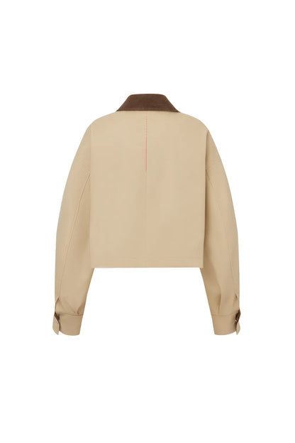 Morston Contrast Cropped Jacket in 100% Cotton Twill