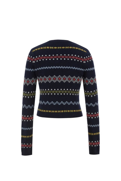 Alice Fair Isle Cardigan in Merino Wool Knit