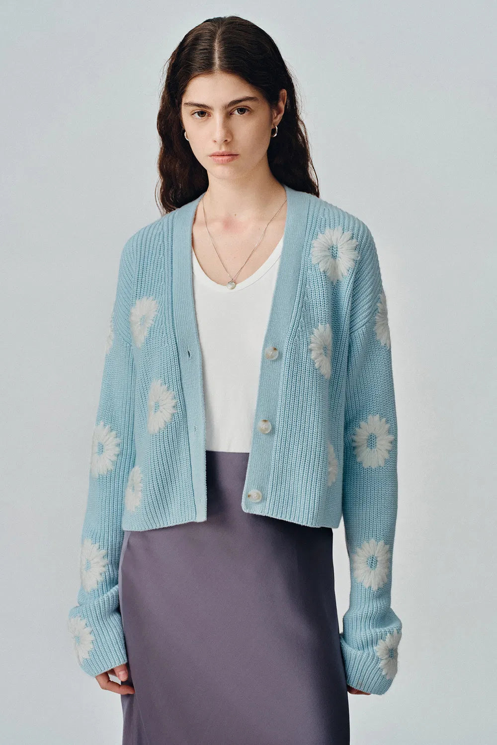 Dasiy Chunky Cardigan in Cotton Cashmere Knit